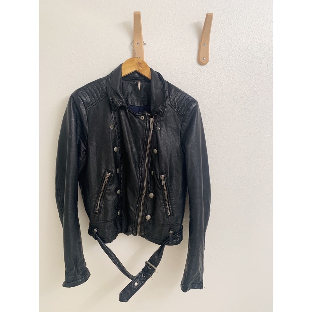 Free People Vegan Leather Motorcycle Jacket